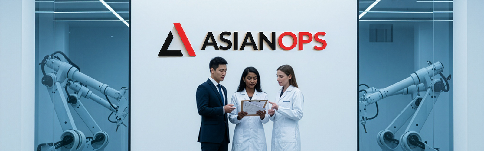 AsianOPS 工程师在机器人装配实验室审阅报告